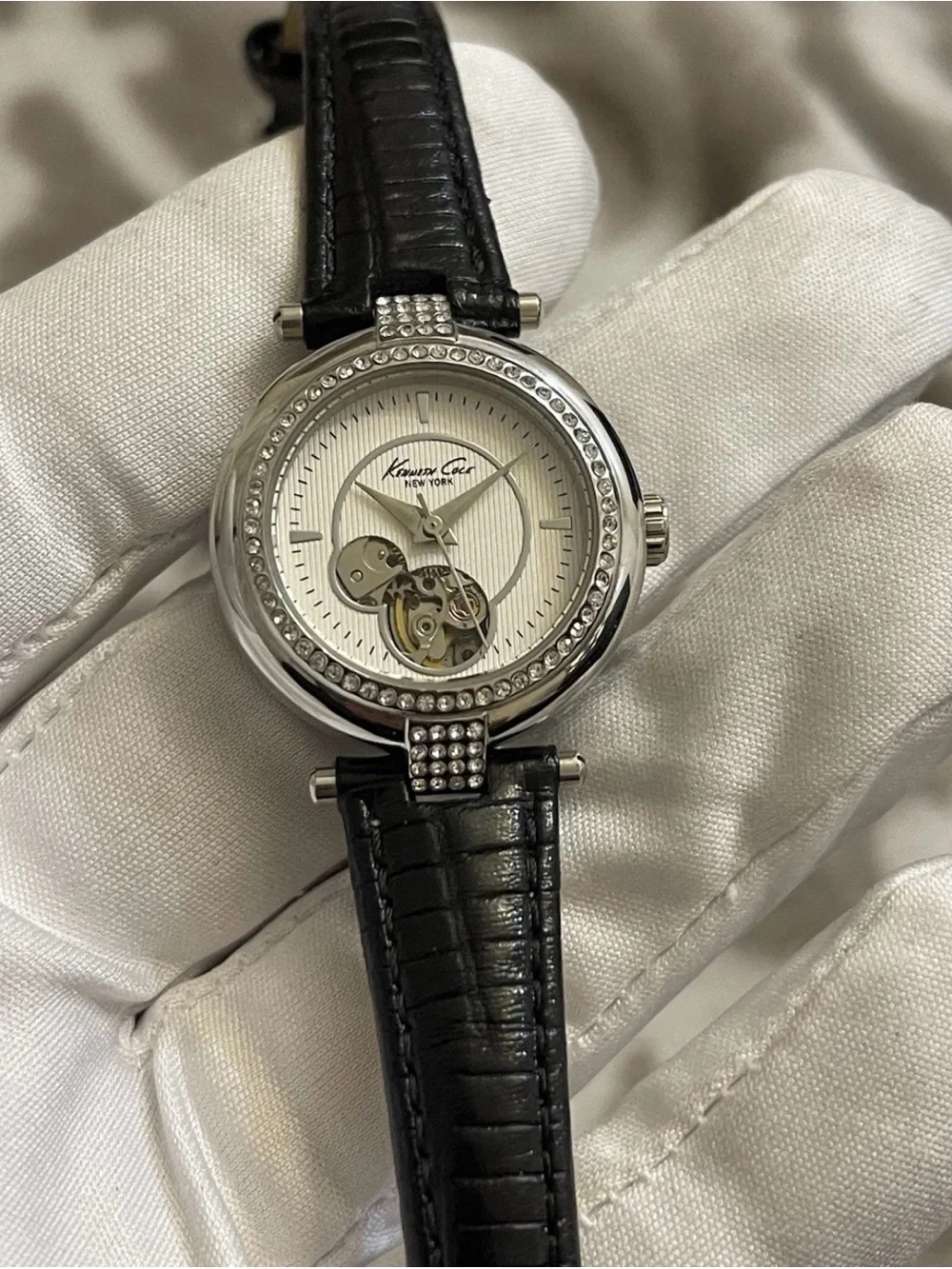 Kenneth Cole New York KC2508 Women's Skeleton Automatic Leather Watch